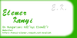 elemer kanyi business card